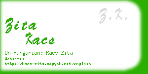 zita kacs business card